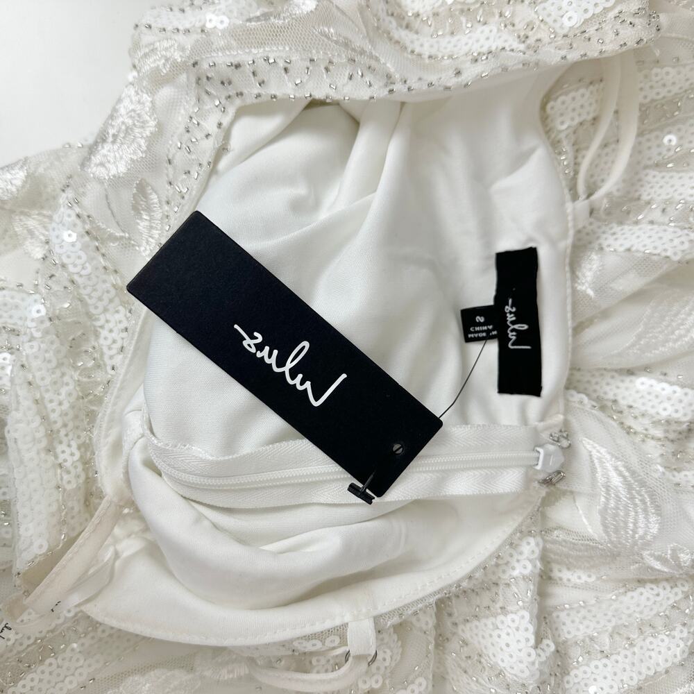Lulus Alluring Interest White Sequin Embroidered Sleeveless Midi Dress Small NWT - Picture 6 of 13